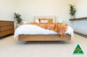 Yakka Upholstered Headboard Floating Bed Frame (Maple) (Solid Tasmanian Oak)- Made in Australia