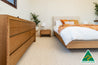 Yakka Upholstered Headboard Floating Bed Frame (Maple) (Solid Tasmanian Oak)- Made in Australia