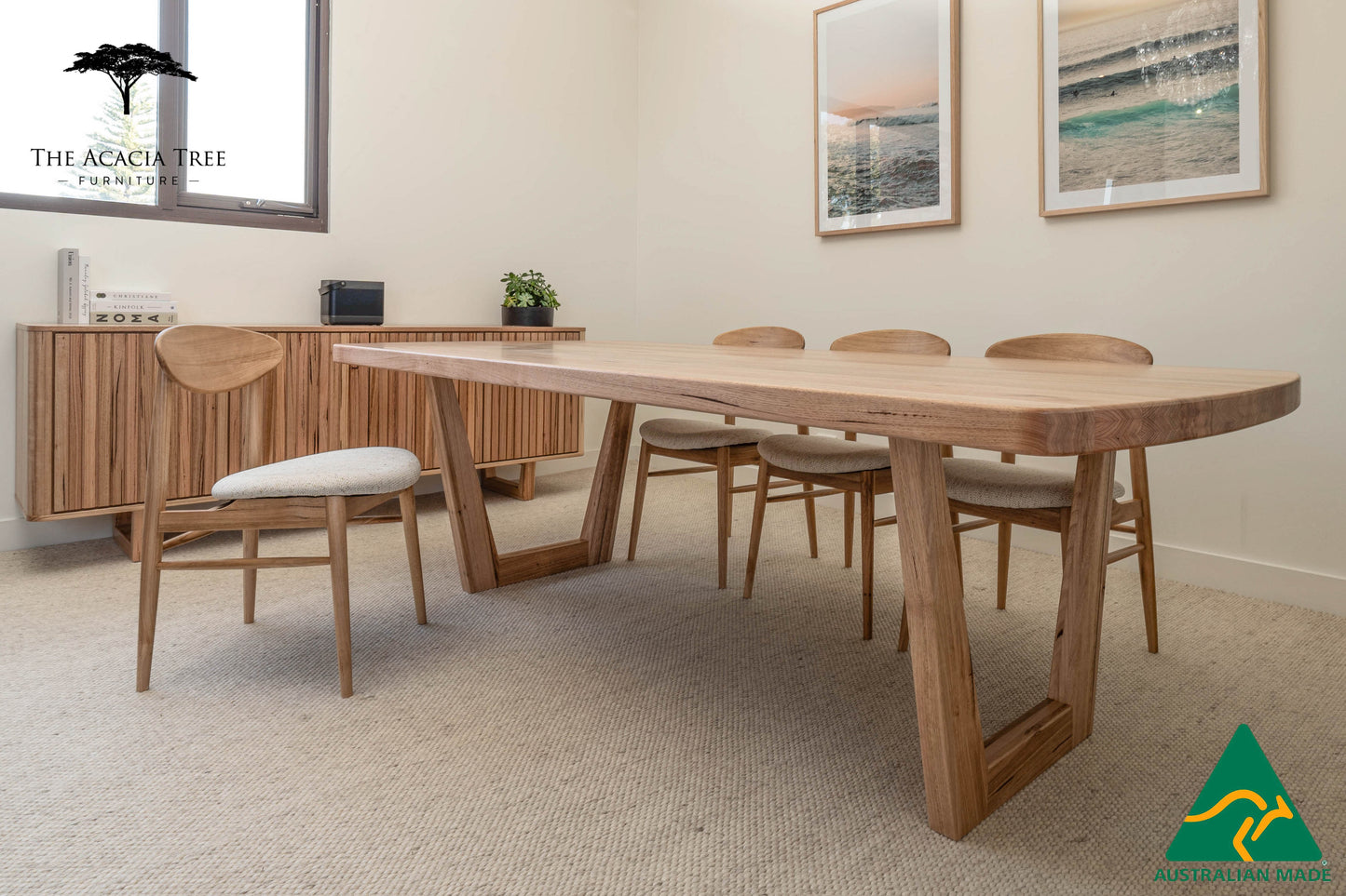 Dion Solid Vic Ash/ Wormy Chestnut Dining Table - Made in Australia