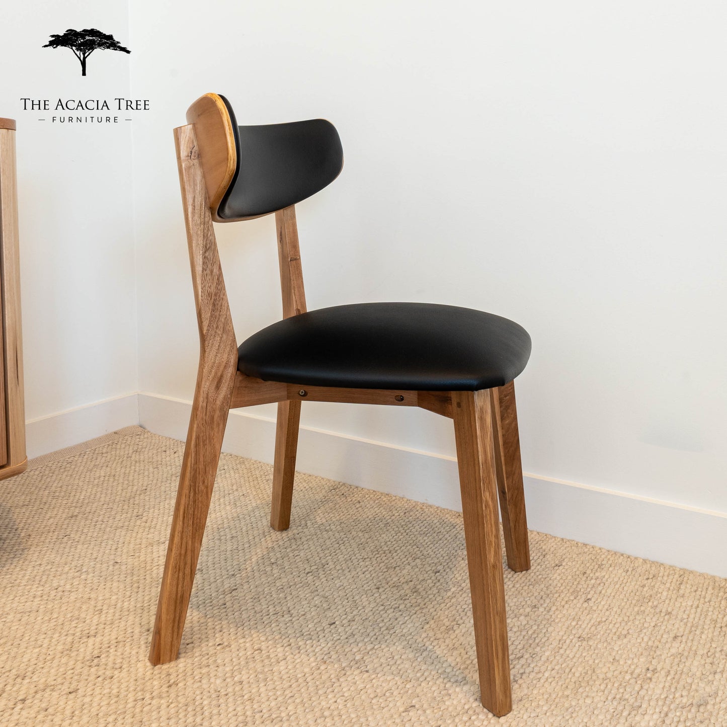 Oslo Black PU Australian Hardwood Dining Chair