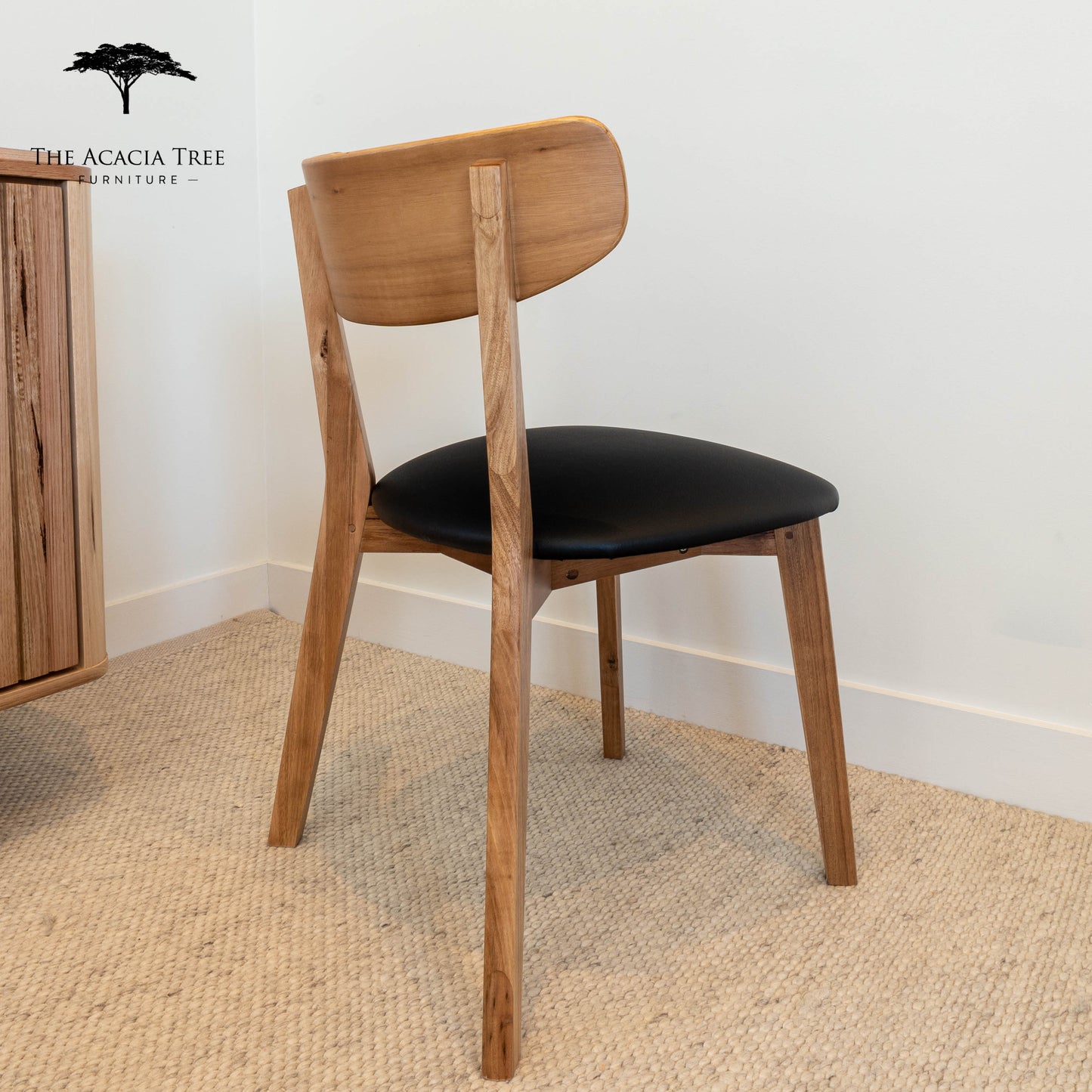 Oslo Black PU Australian Hardwood Dining Chair