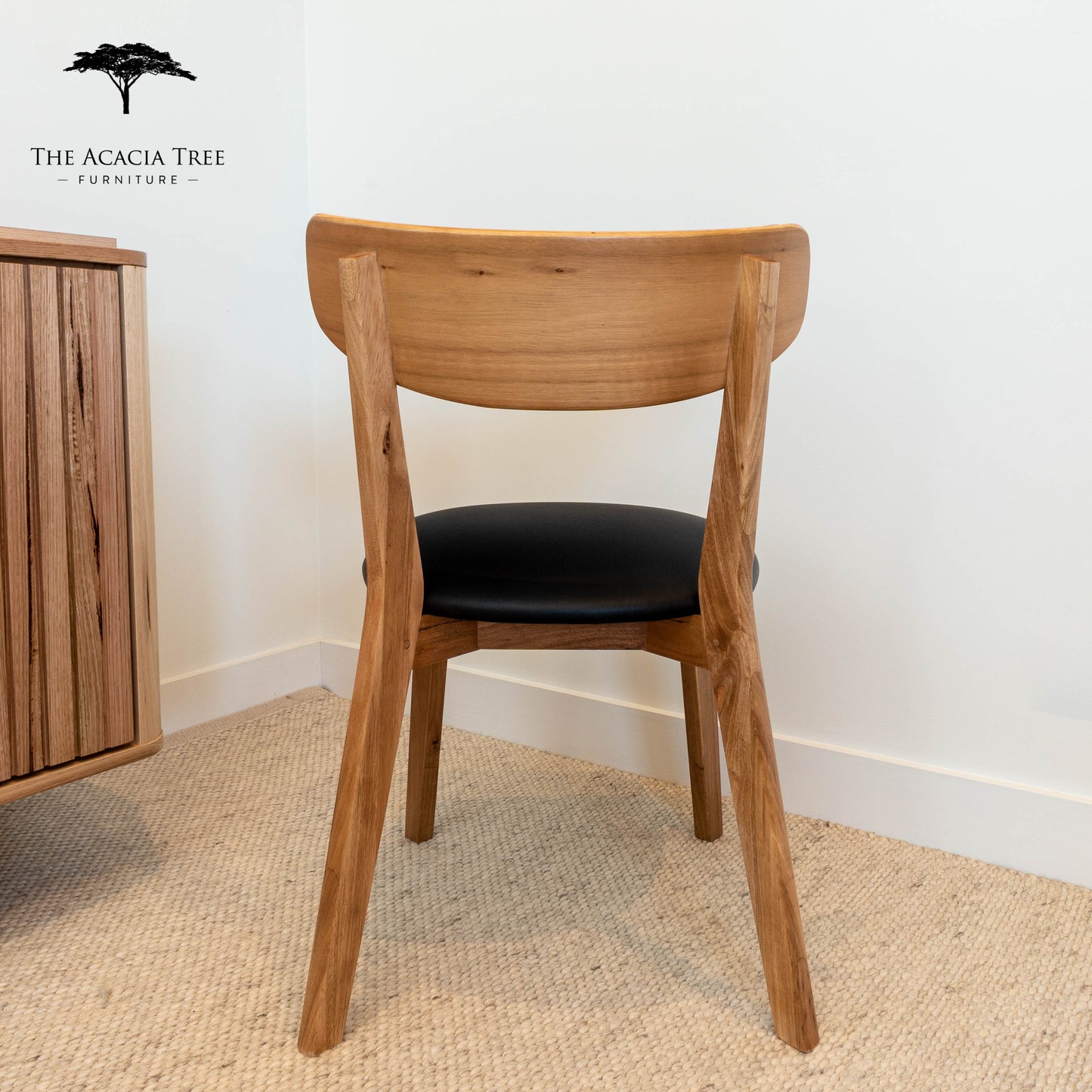 Oslo Black PU Australian Hardwood Dining Chair