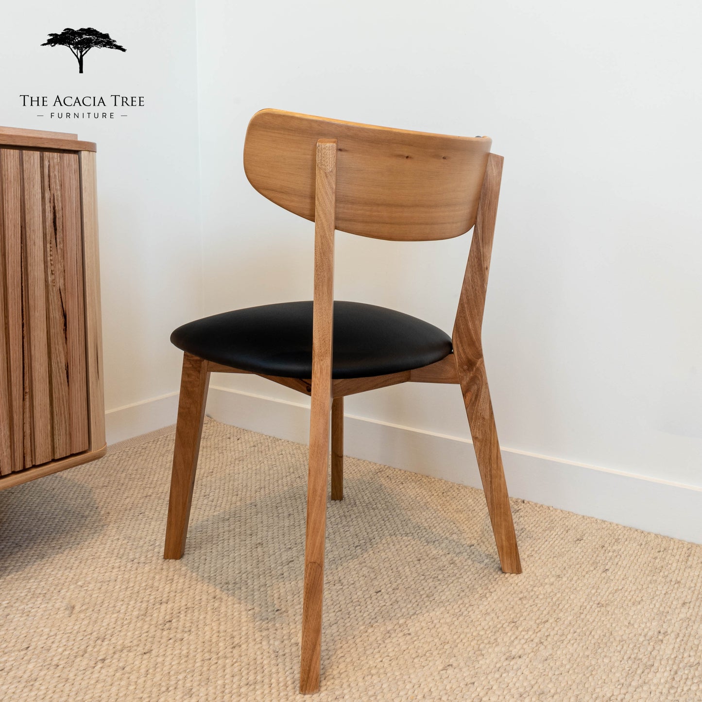 Oslo Black PU Australian Hardwood Dining Chair