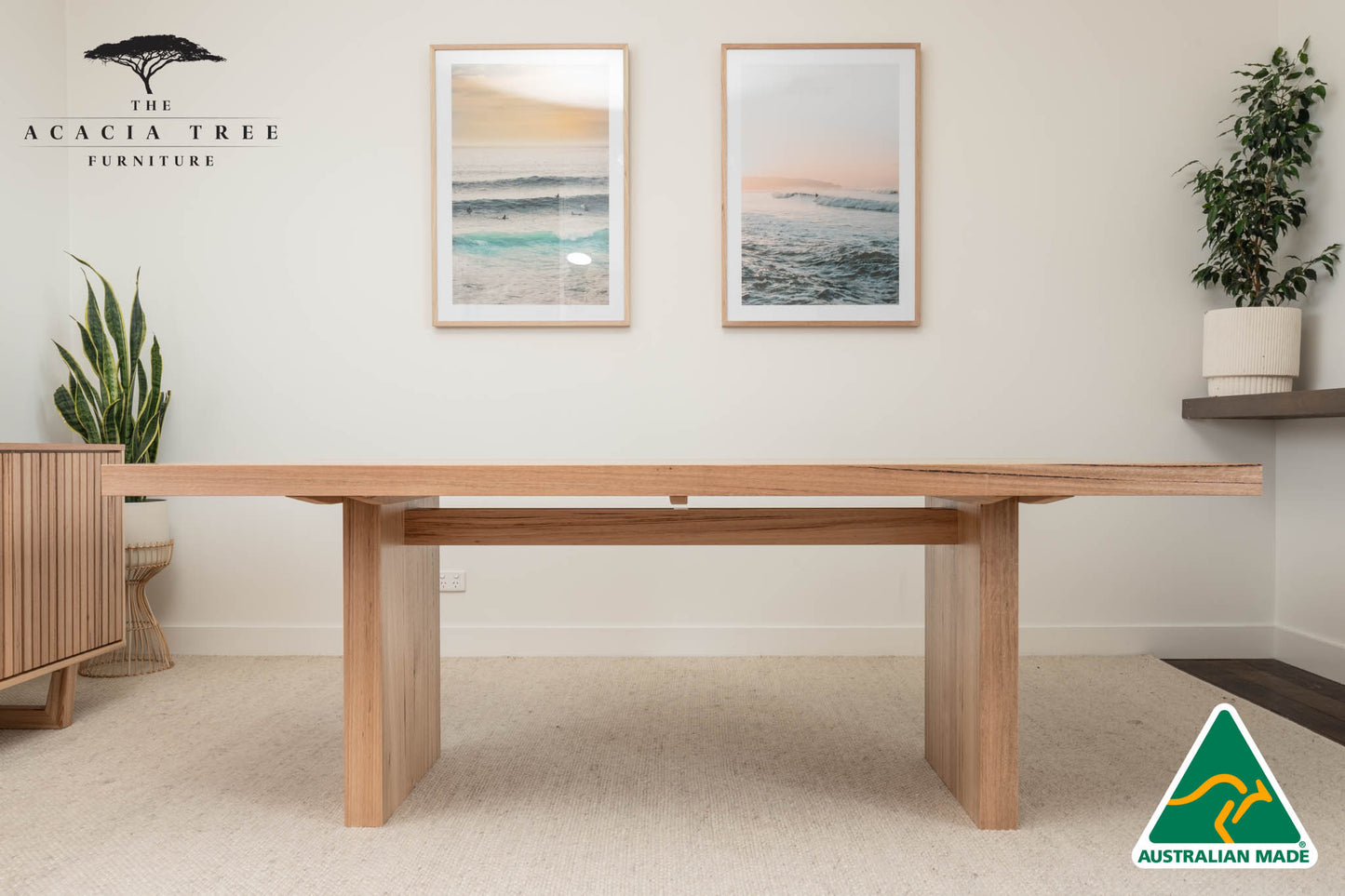 Sacha Solid Vic Ash/ Wormy Chestnut Dining Table - Made in Australia