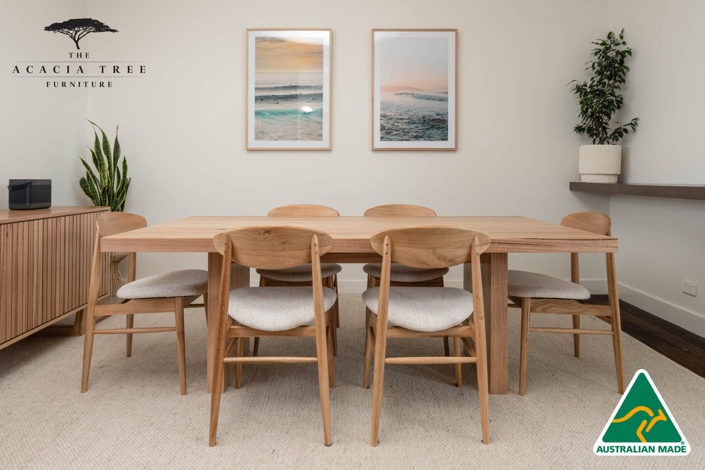 Sacha Solid Vic Ash/ Wormy Chestnut Dining Table - Made in Australia