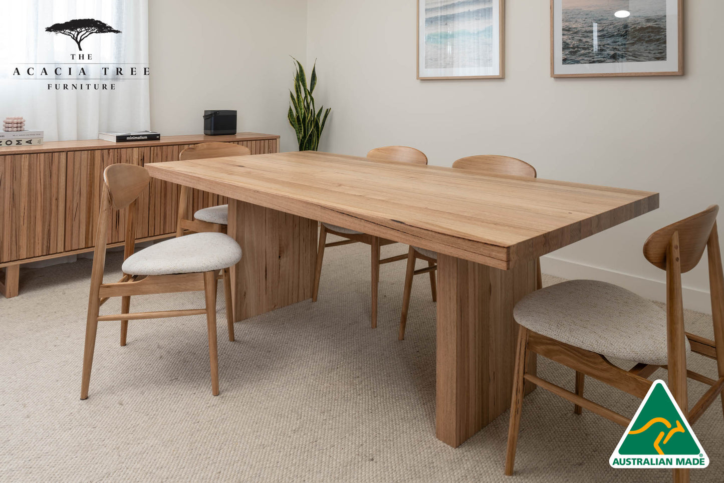 Sacha Solid Vic Ash/ Wormy Chestnut Dining Table - Made in Australia