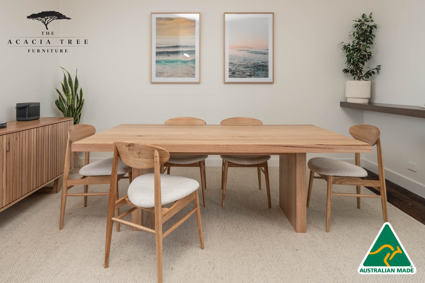 Sacha Solid Vic Ash/ Wormy Chestnut Dining Table - Made in Australia