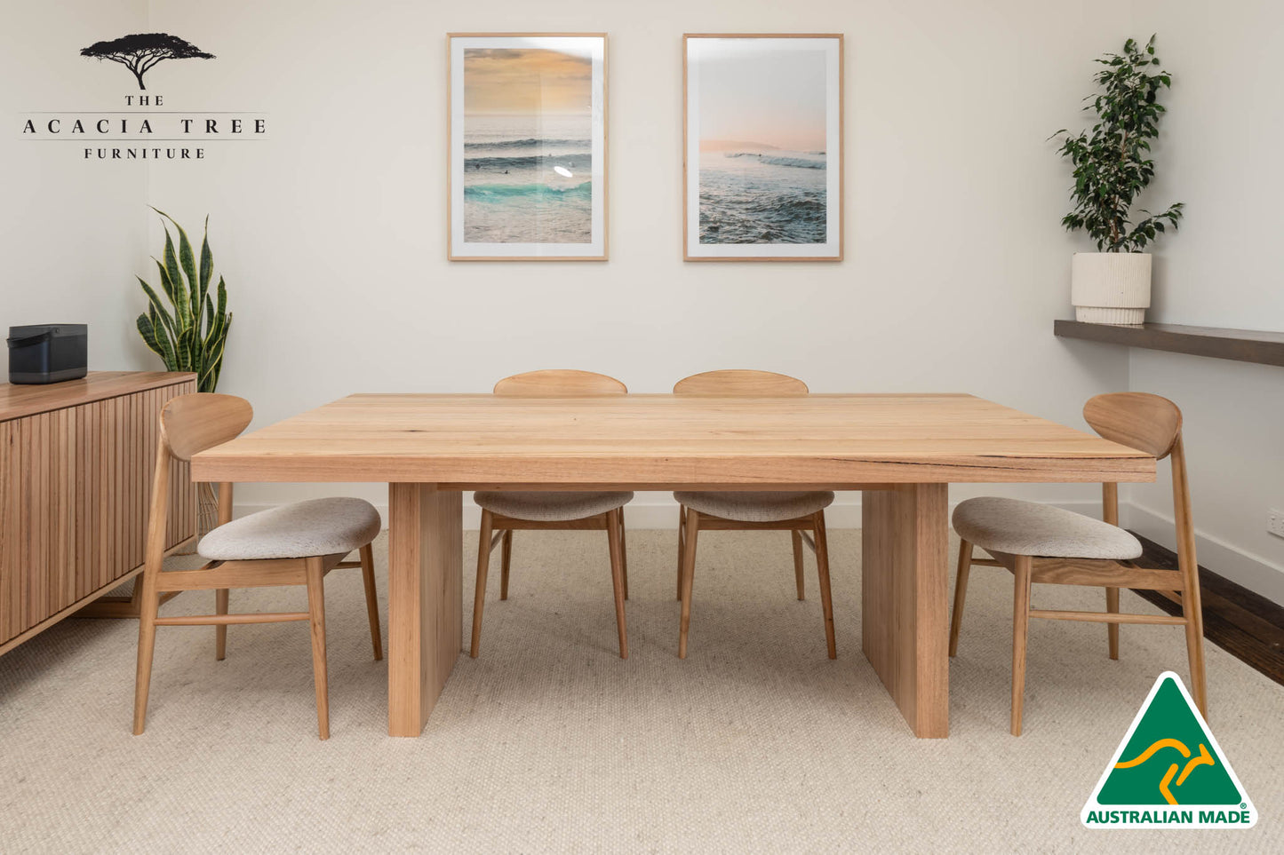 Sacha Solid Vic Ash/ Wormy Chestnut Dining Table - Made in Australia