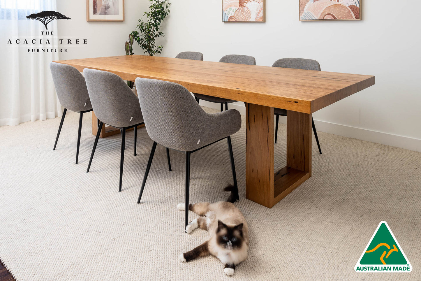 Osaka (Sand) Solid Australian Hardwood Dining Table - Made in Australia