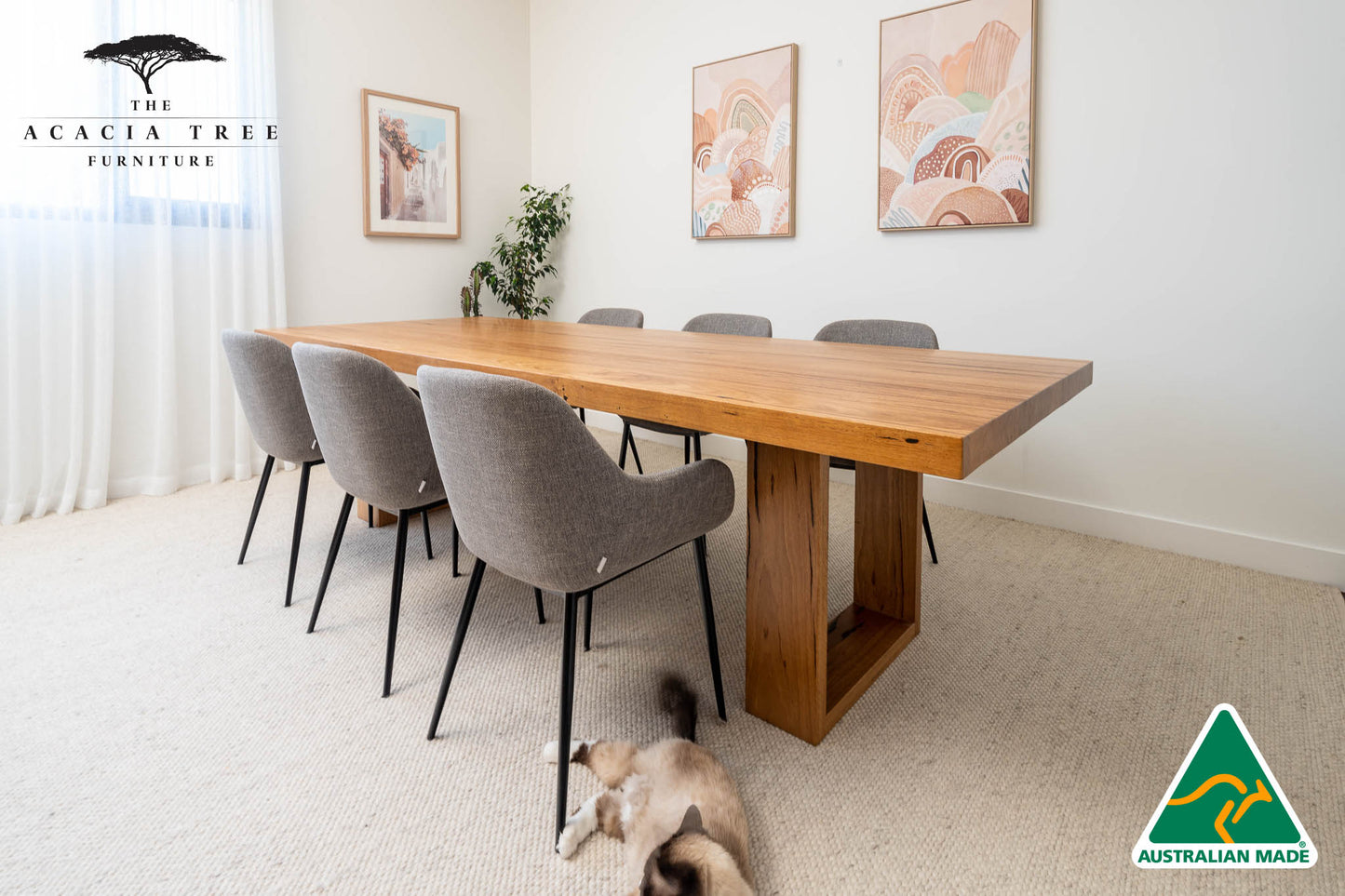 Osaka (Sand) Solid Australian Hardwood Dining Table - Made in Australia