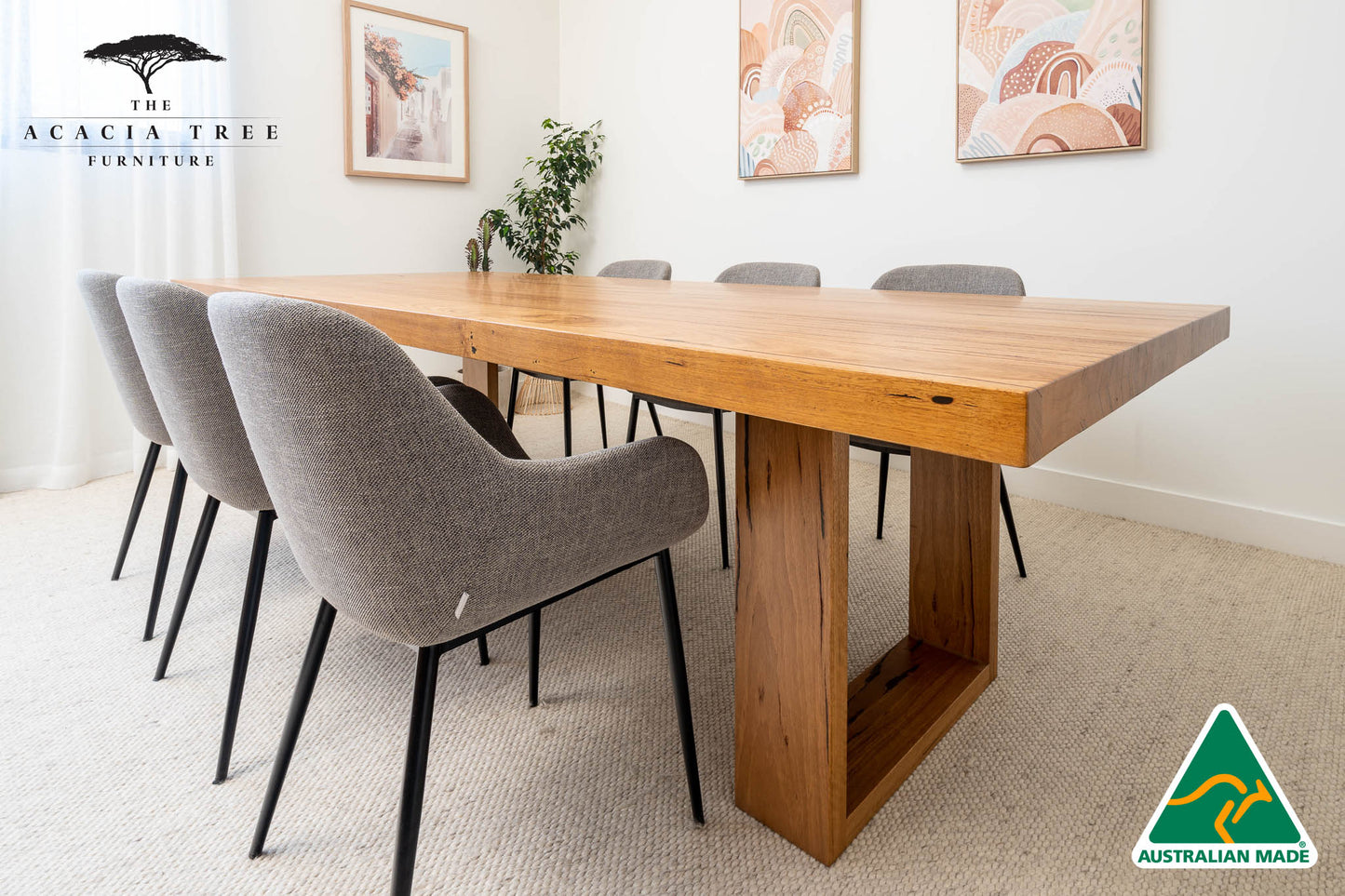 Osaka (Sand) Solid Australian Hardwood Dining Table - Made in Australia