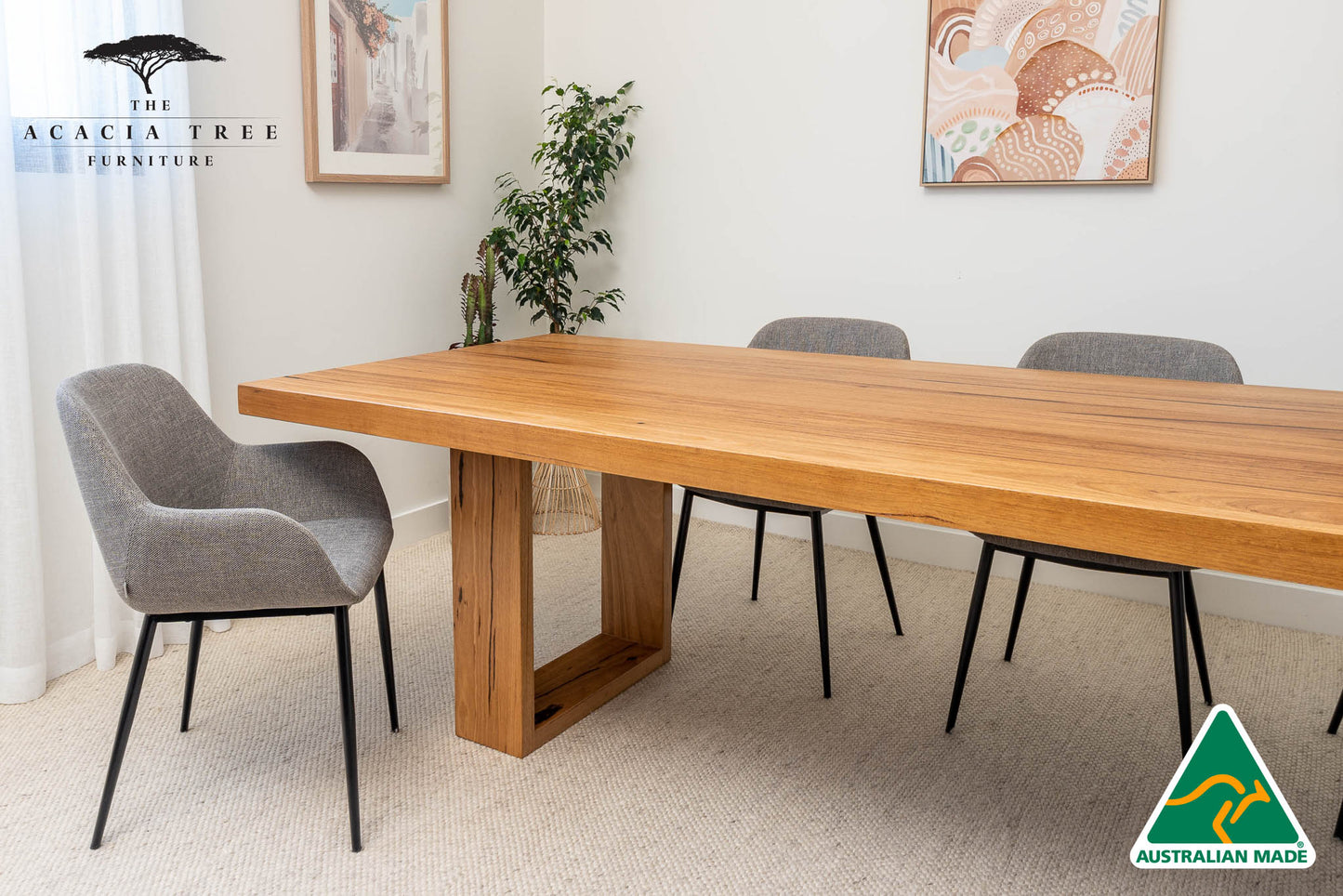 Osaka (Sand) Solid Australian Hardwood Dining Table - Made in Australia