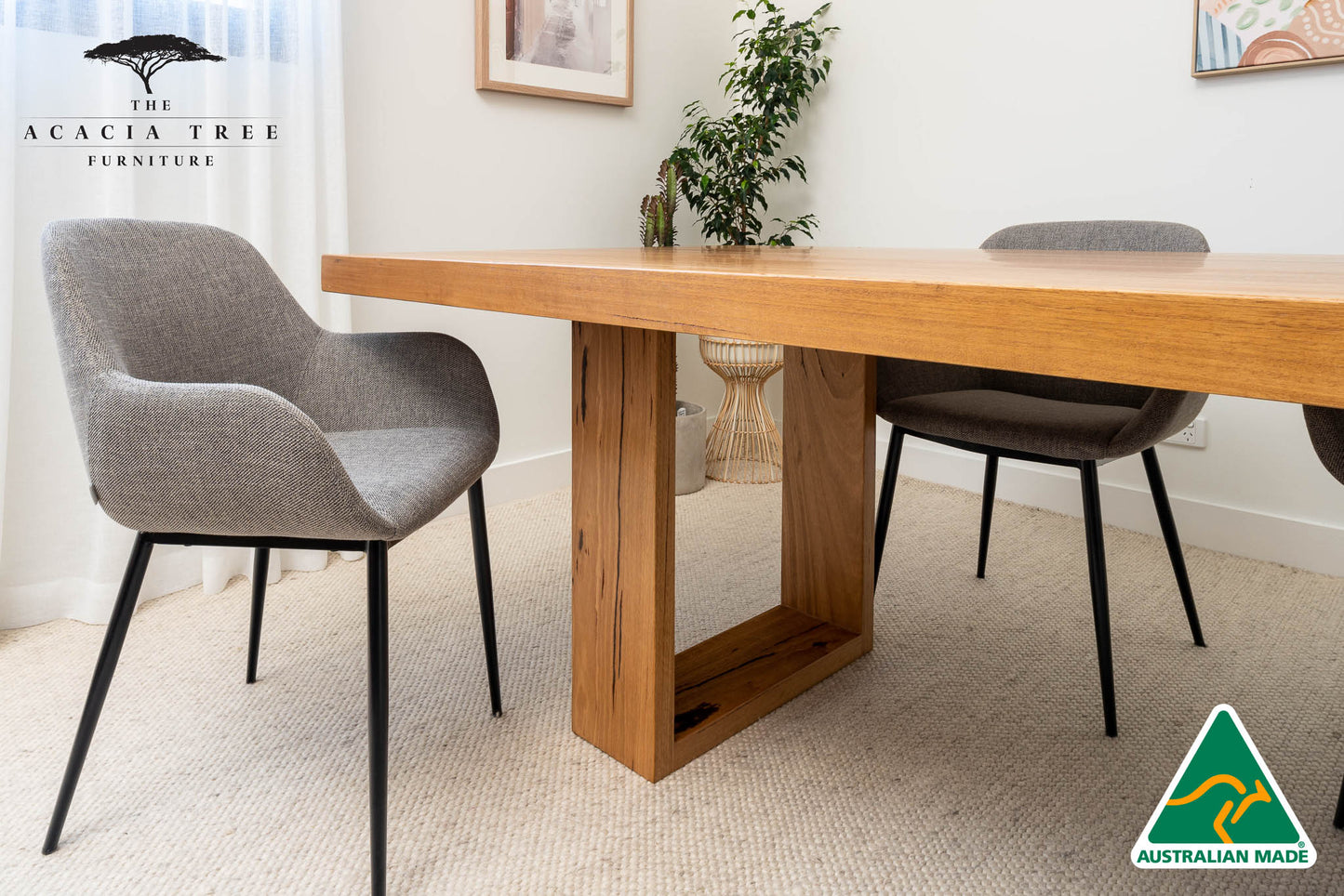 Osaka (Sand) Solid Australian Hardwood Dining Table - Made in Australia