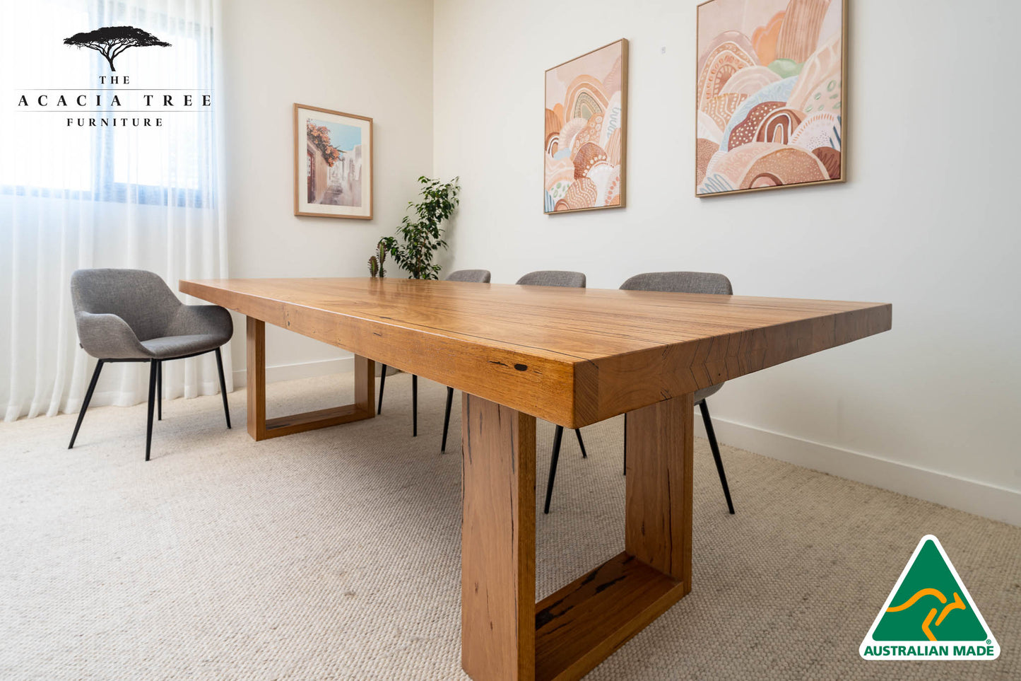 Osaka (Sand) Solid Australian Hardwood Dining Table - Made in Australia