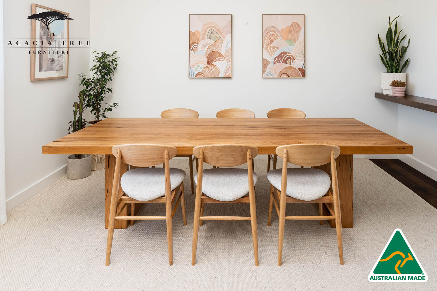 Osaka (Sand) Solid Australian Hardwood Dining Table - Made in Australia