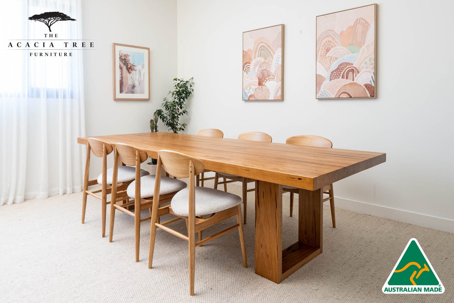 Osaka (Sand) Solid Australian Hardwood Dining Table - Made in Australia