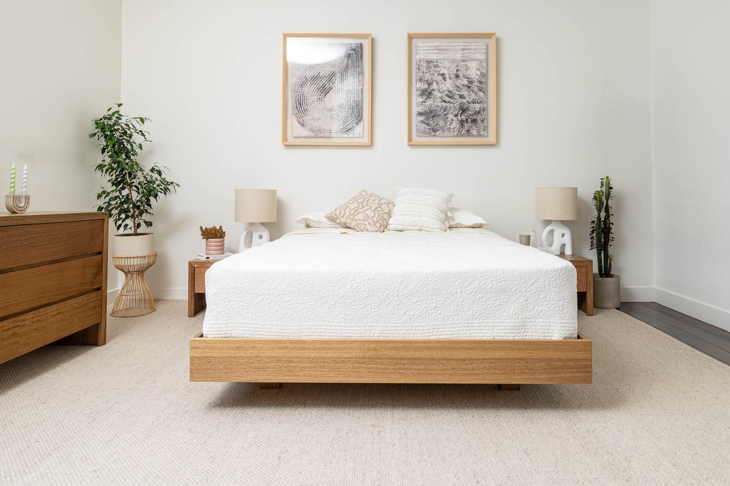 Yakka Base Tasmanian Oak Signature Bed Frame (Maple Stain)