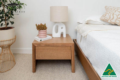 Yakka™️ Floating Bed Frame Solid Tasmanian Oak (Maple Stain) - Made in Australia