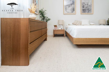 Yakka™️ Floating Bed Frame Solid Tasmanian Oak (Maple Stain) - Made in Australia