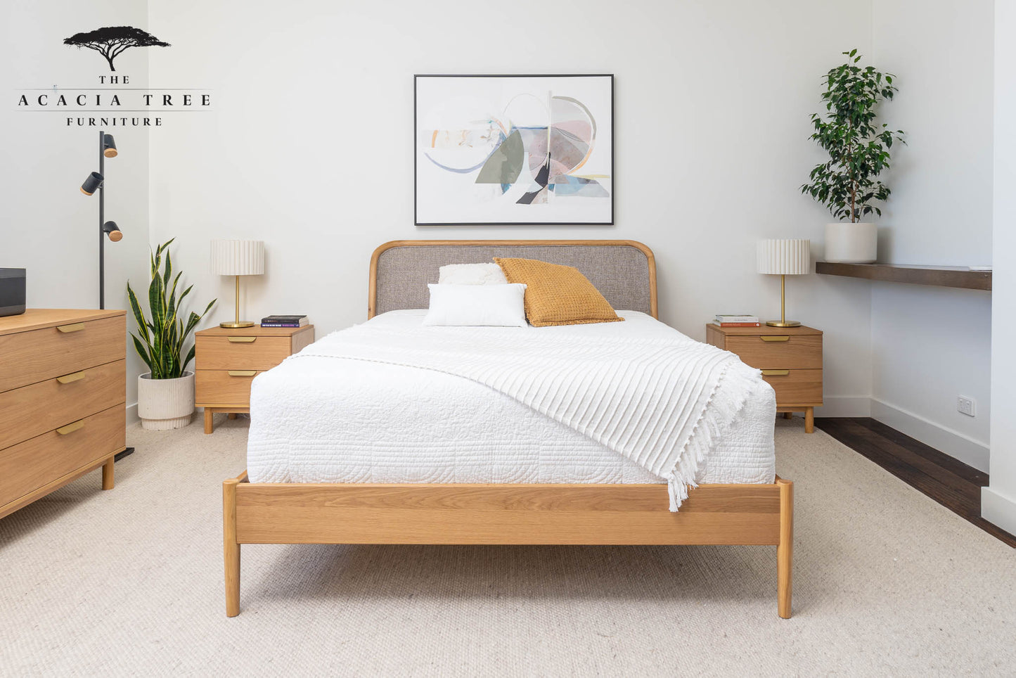 Neo American Oak Bed Frame