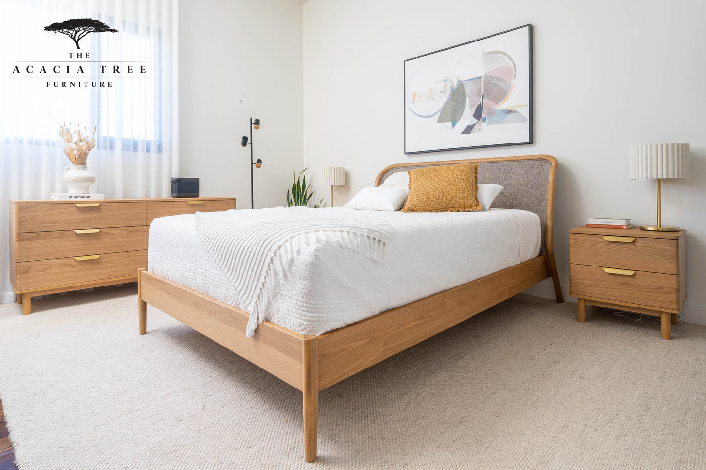 Neo American Oak Bed Frame