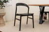 Freya Solid American Oak Timber Seat Dining Chair (Black)