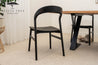 Freya Solid American Oak Timber Seat Dining Chair (Black)