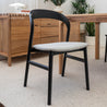 Freya Solid American Oak Upholstered Dining Chair (Black)