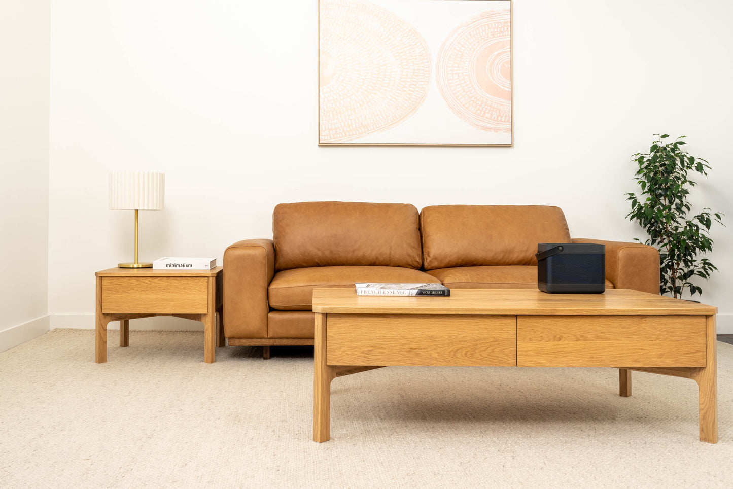 As New Achilles American Oak Side & Lamp Table