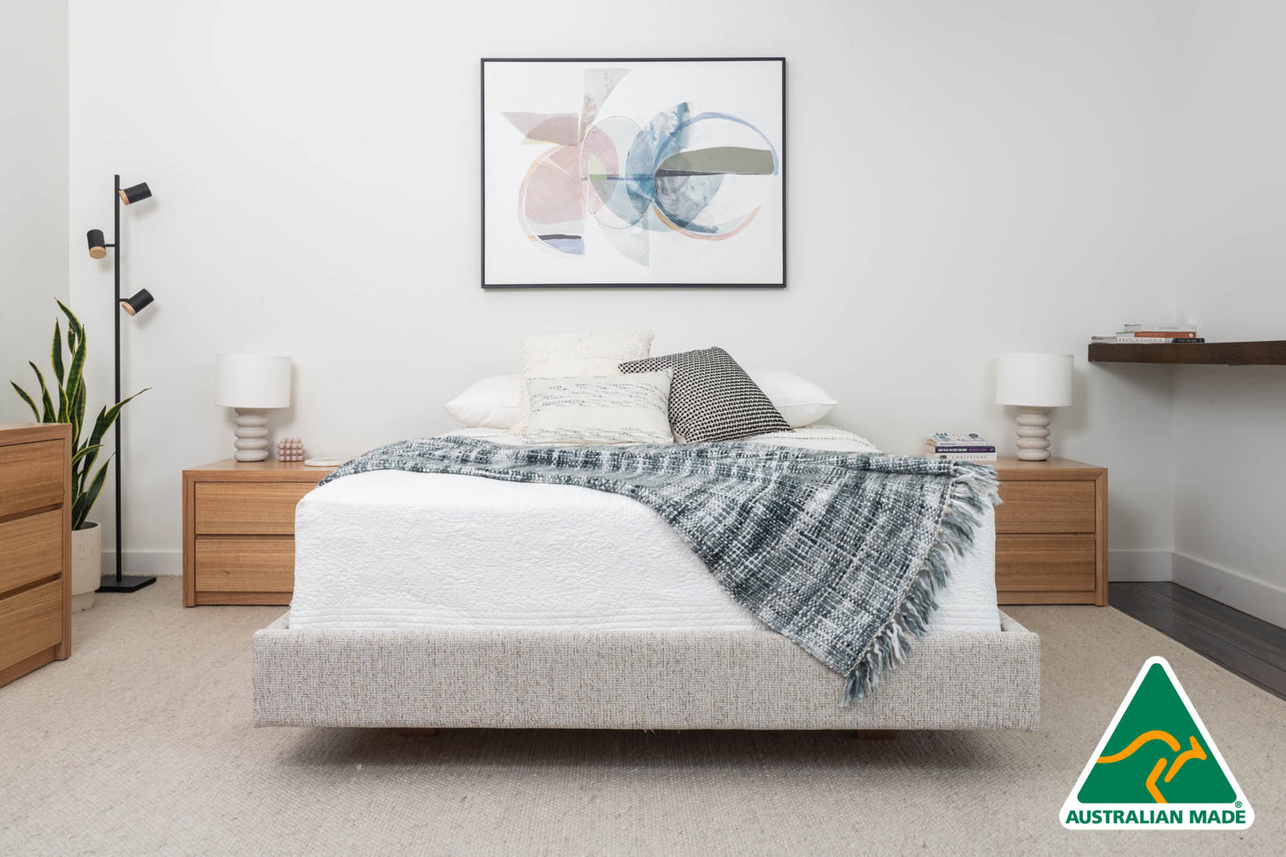 Yakka Fully Upholstered Floating Bed Frame - Made in Australia