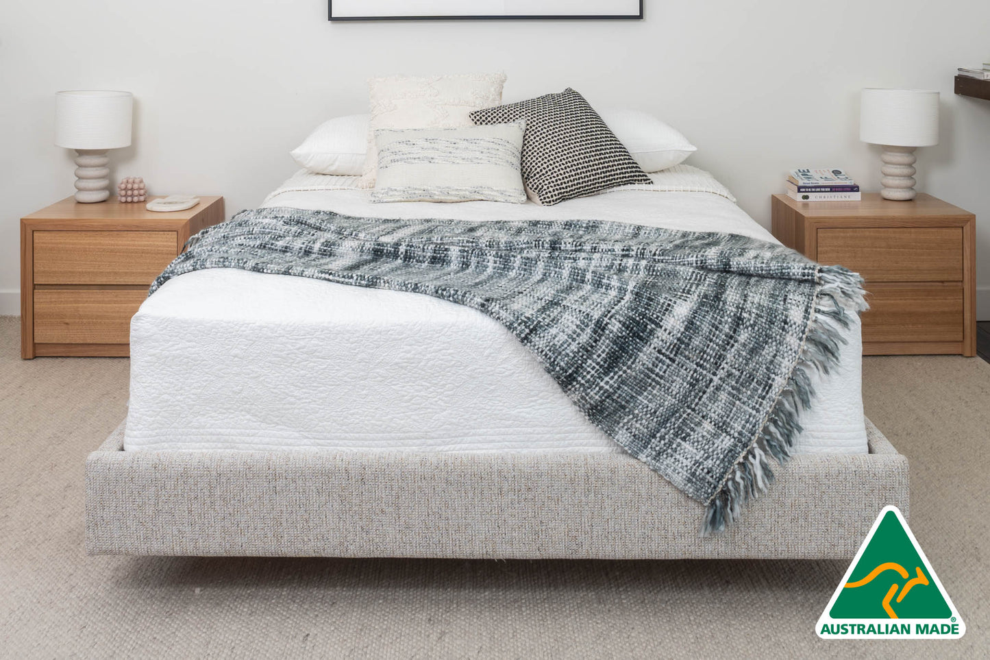 Yakka Fully Upholstered Floating Bed Frame - Made in Australia