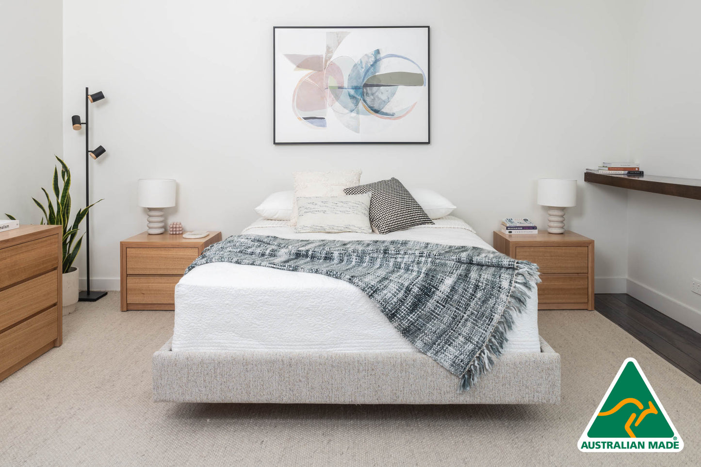 Yakka Fully Upholstered Floating Bed Frame - Made in Australia