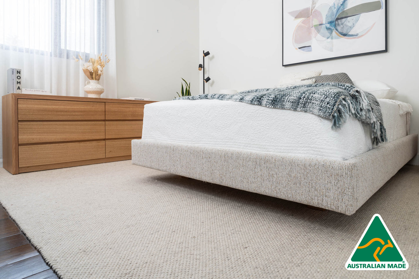 Yakka Fully Upholstered Floating Bed Frame - Made in Australia