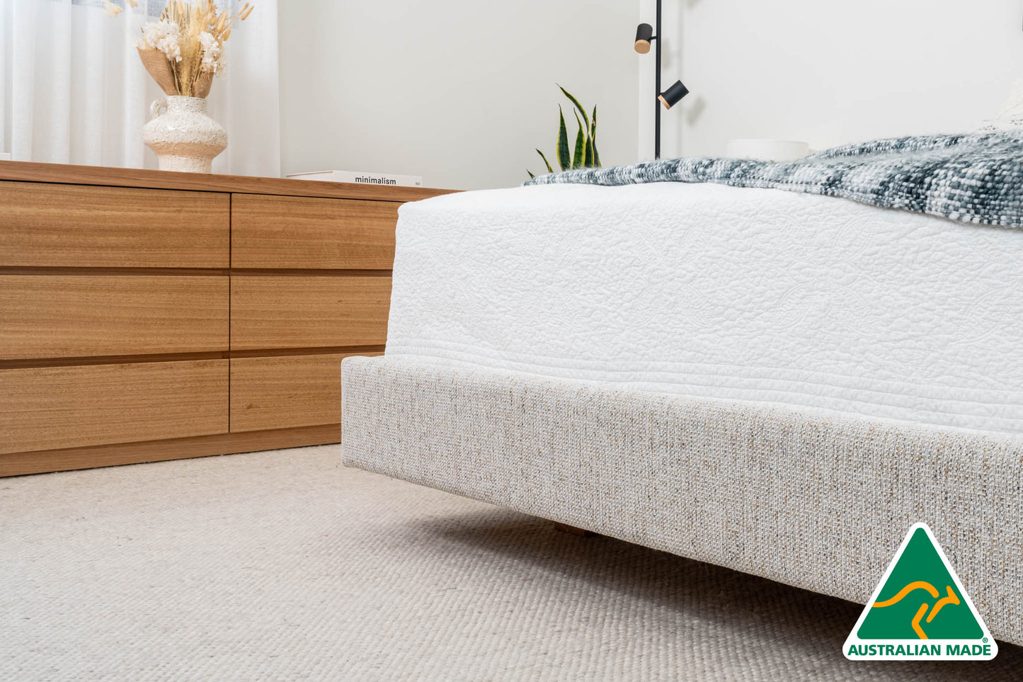 Yakka Fully Upholstered Floating Bed Frame - Made in Australia