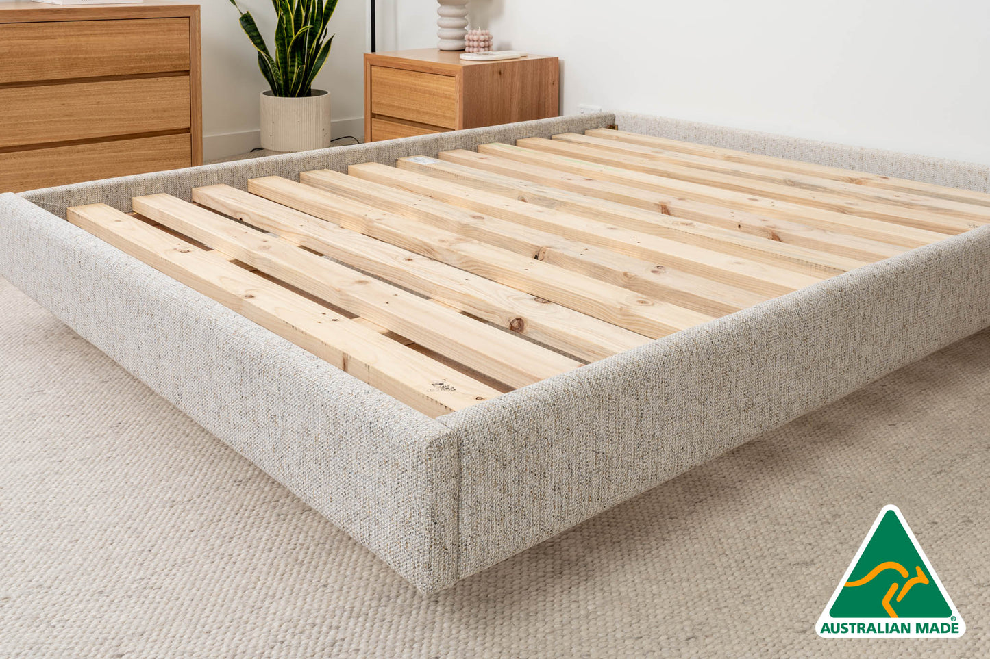 Yakka Fully Upholstered Floating Bed Frame - Made in Australia