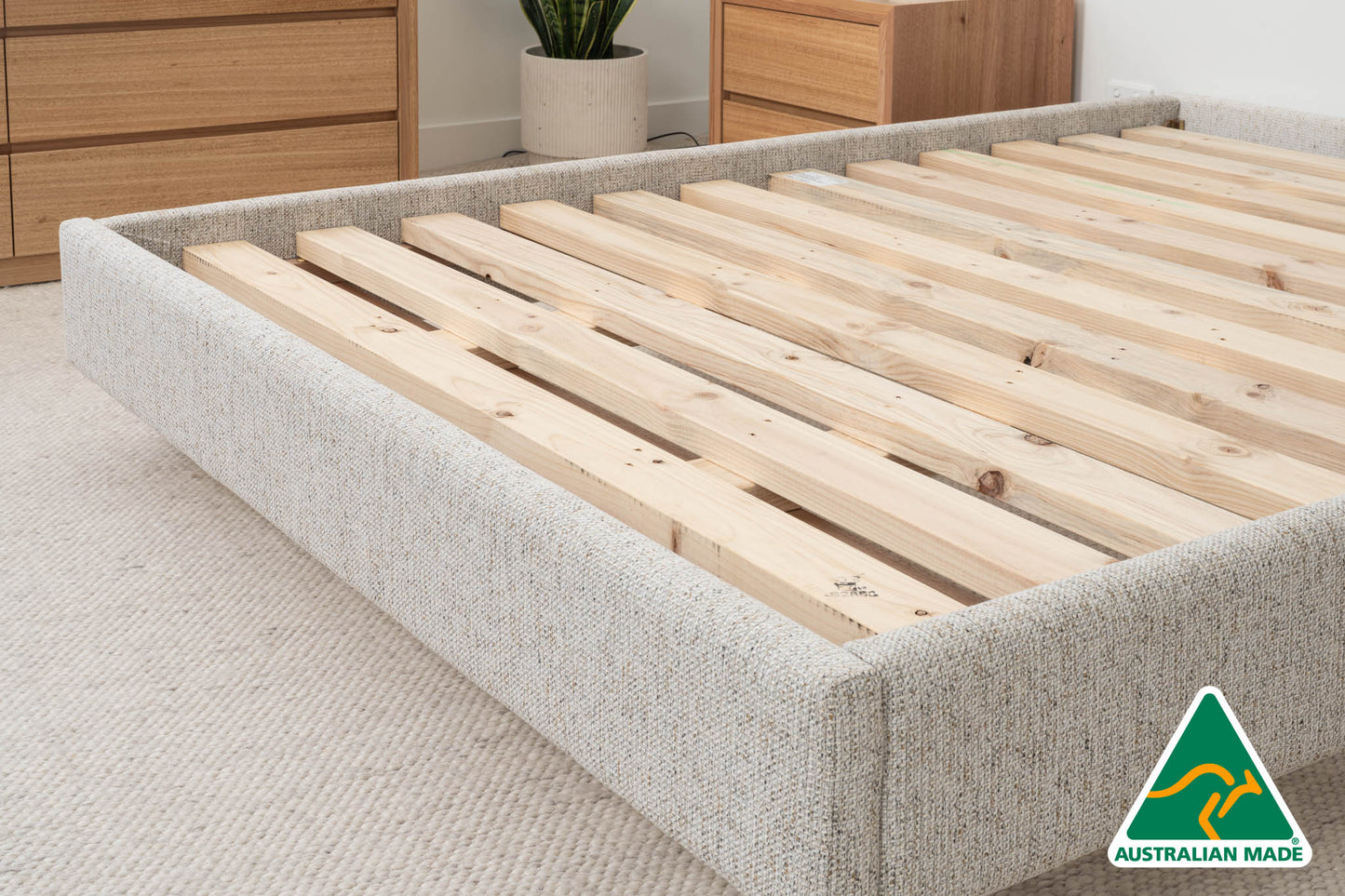 Yakka Fully Upholstered Floating Bed Frame - Made in Australia