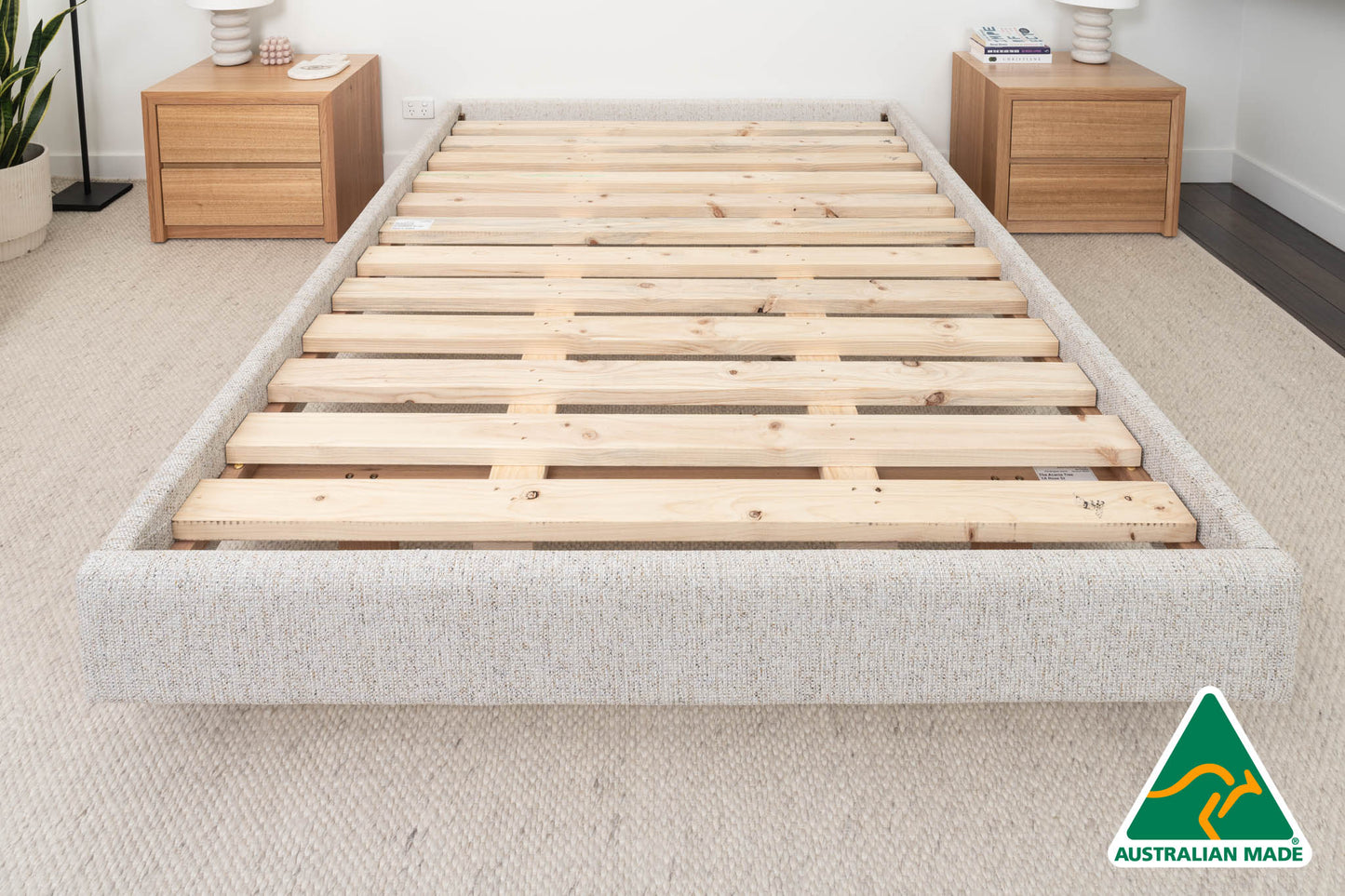 Yakka Fully Upholstered Floating Bed Frame - Made in Australia