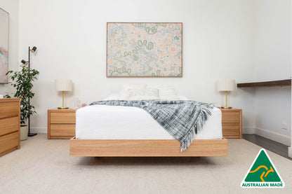 Yakka™️ Floating Bed Frame Solid Tasmanian Oak - Made in Australia