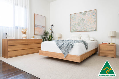 Yakka™️ Floating Bed Frame Solid Tasmanian Oak - Made in Australia