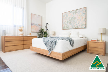 Yakka™️ Floating Bed Frame Solid Tasmanian Oak - Made in Australia