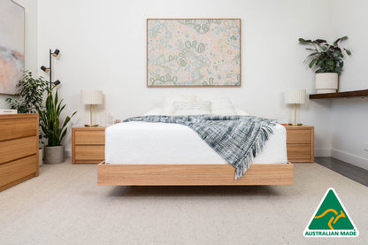 Yakka™️ Floating Bed Frame Solid Tasmanian Oak - Made in Australia