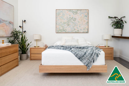 Yakka™️ Floating Bed Frame Solid Tasmanian Oak - Made in Australia