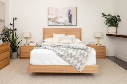 Yakka™️ Timber Headboard Floating Bed Frame (Solid Tasmanian Oak) - Made in Australia