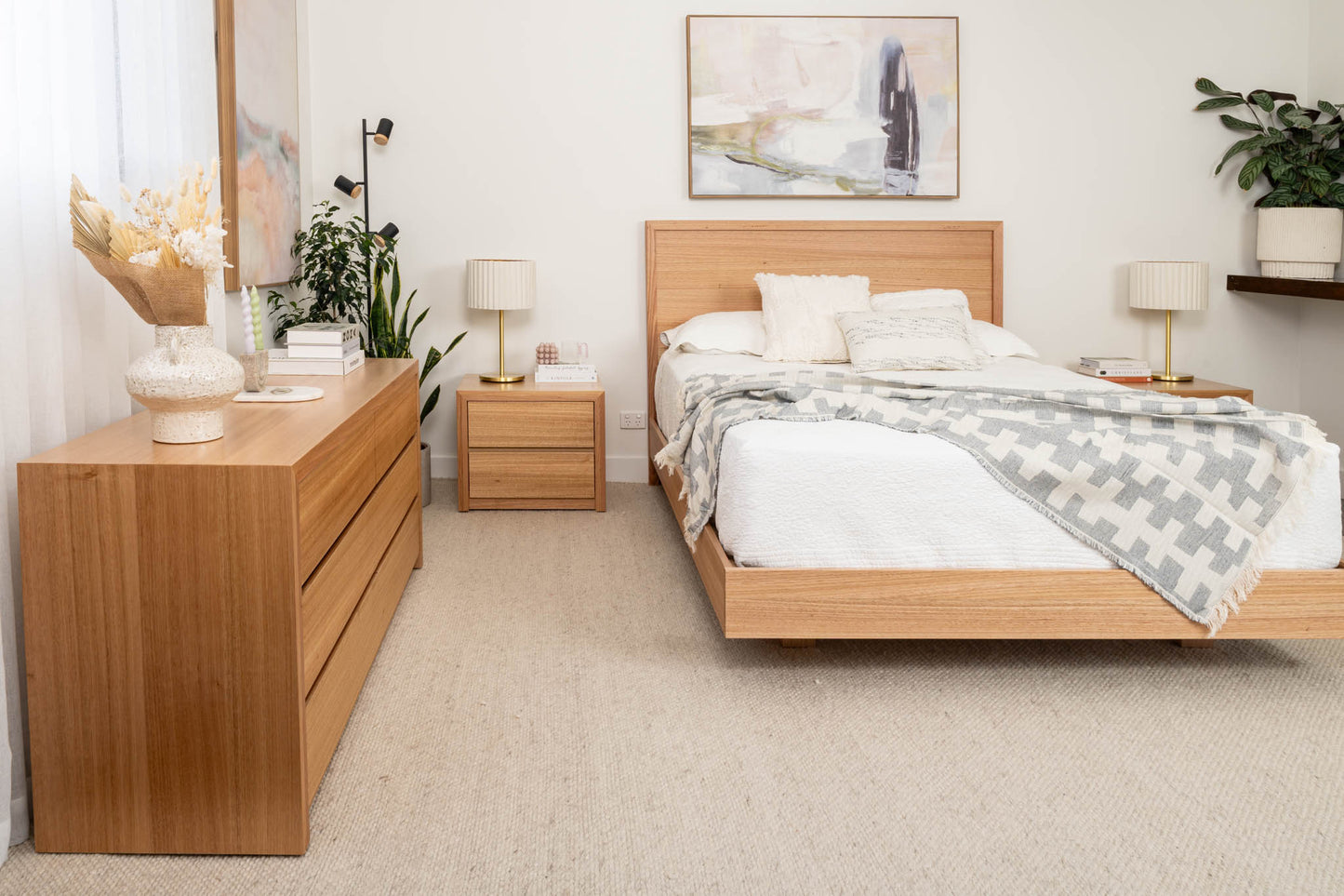 Yakka Timber Headboard Bedroom Suite (Solid Tasmanian Oak)- Made in Australia