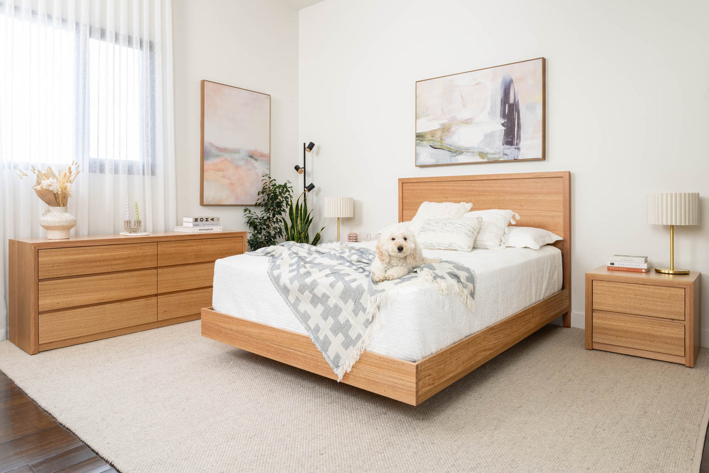 Yakka Timber Headboard Bedroom Suite (Solid Tasmanian Oak)- Made in Australia