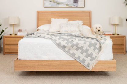 Yakka™️ Timber Headboard Floating Bed Frame (Solid Tasmanian Oak) - Made in Australia