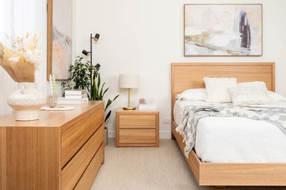 Yakka™️ Timber Headboard Floating Bed Frame (Solid Tasmanian Oak) - Made in Australia