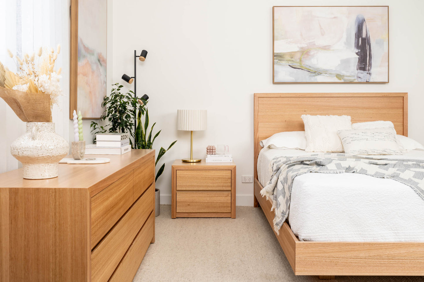 Yakka Timber Headboard Bedroom Suite (Solid Tasmanian Oak)- Made in Australia