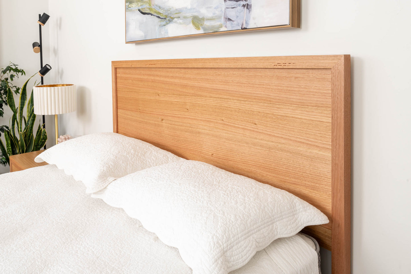 Yakka Timber Headboard Floating Bed Frame (Solid Tasmanian Oak) - Made in Australia