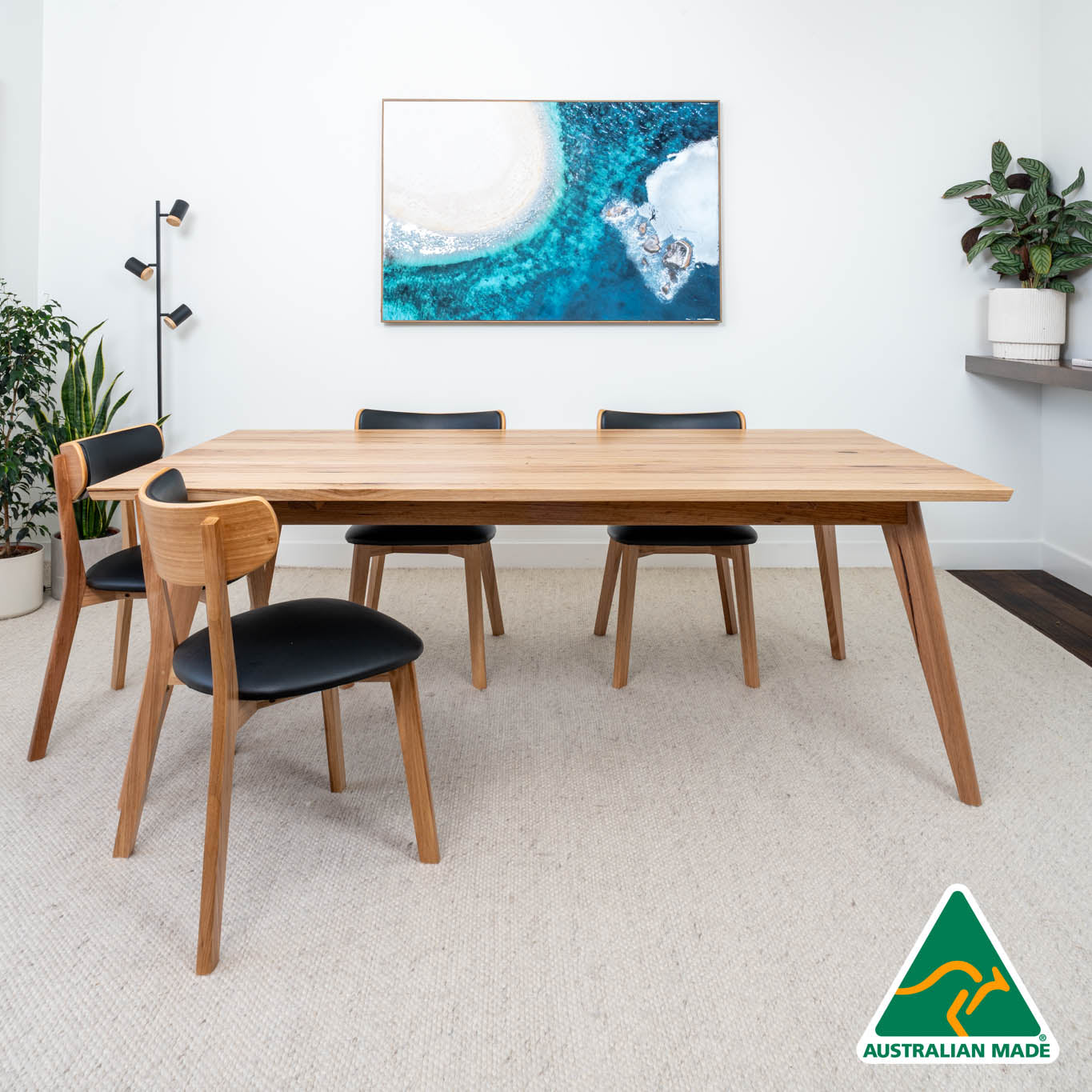 Layla Solid Australian Hardwood Dining Table - Made in Australia